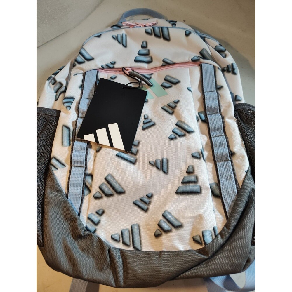 Adidas Excelerator Large Backpack 15” Laptop Sleeve White Blue Logo 1247
